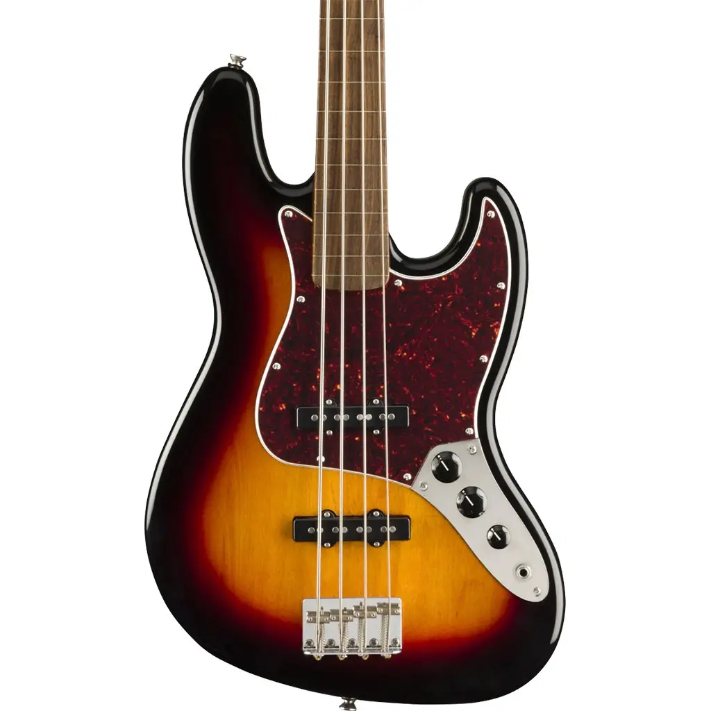 Squier Classic Vibe 60S Jazz Fretless Bass - 3 Tone Sunburst - Laurel Fretboard 1