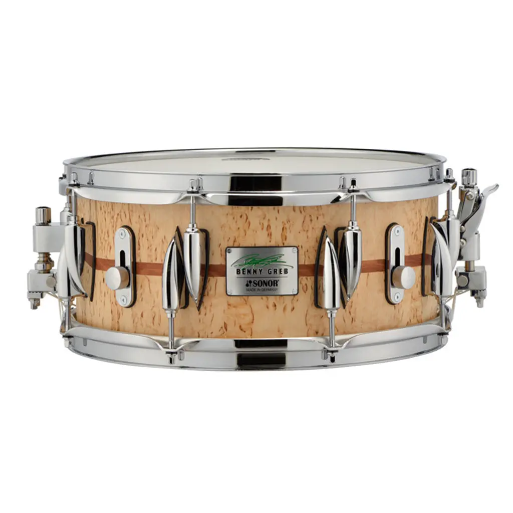 Sonor Benny Greb 13"X5.75" Signature Snare Drum - Scandinavian Birch Veneer, Centered "Bubinga" Inlay 1