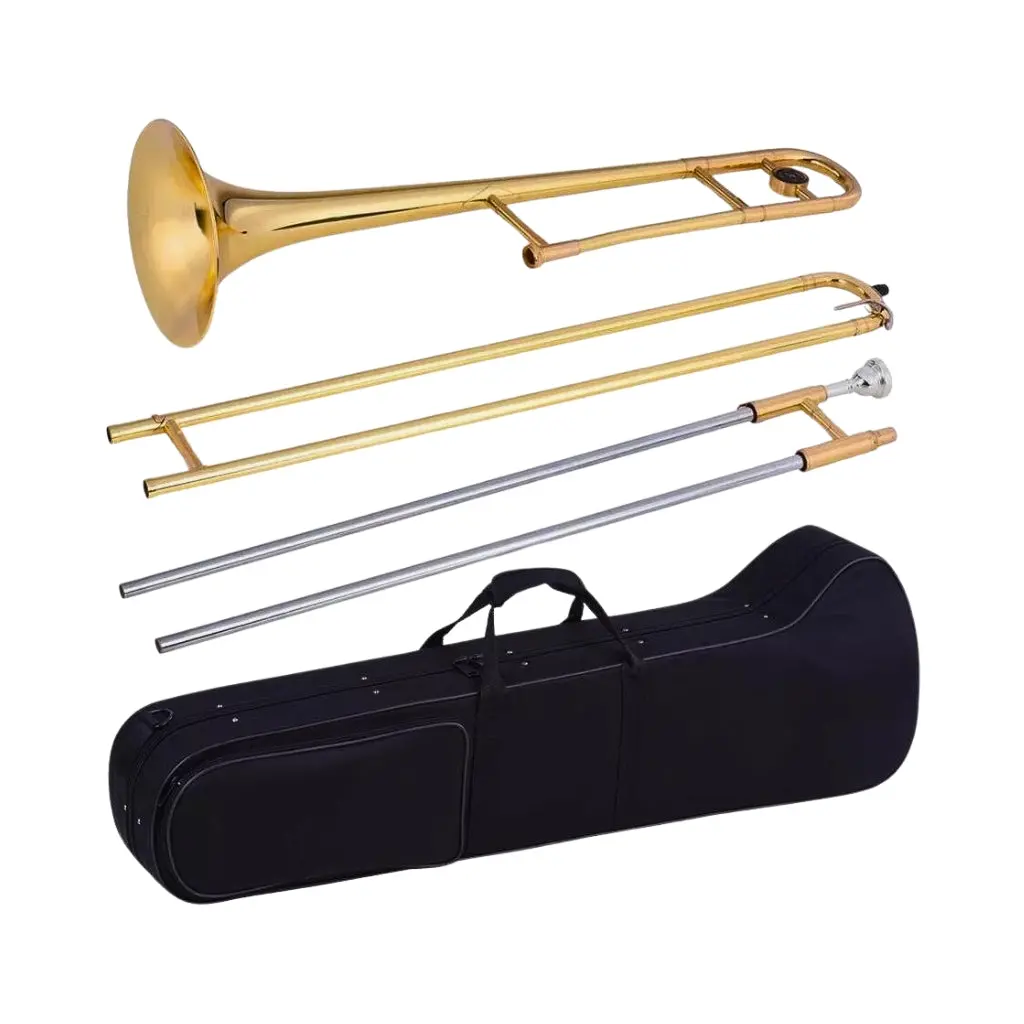 Knight Sbsl700l Tenor Trombone - Gold Lacquer With Brass Slide 2
