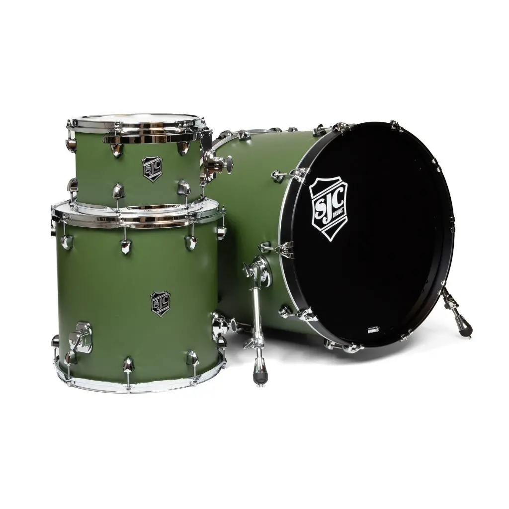 Sjc Custom Drums Navigator 3-Piece Shell Pack - Deep Olive Green 1