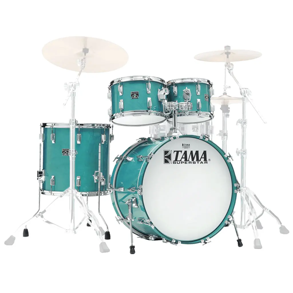 Tama 50Th Anniversary Limited Superstar Reissue 4-Piece Shell Pack With 22" Bass Drum - Aqua Marine 1