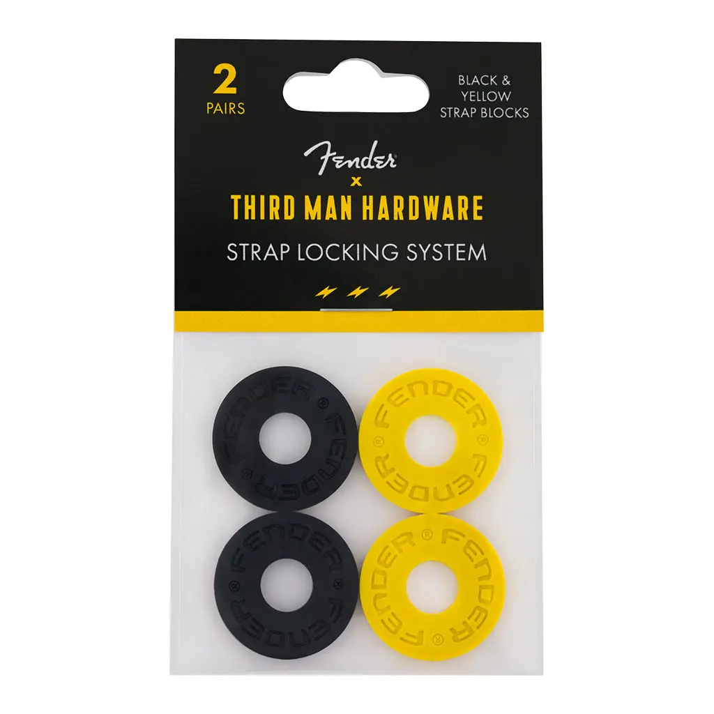 Fender X Third Man Records Strap Blocks 4-Pack - Black/Yellow 1