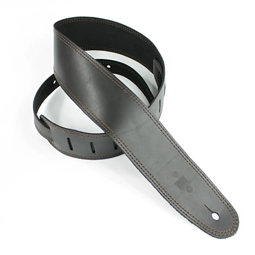 Dsl Sge25-15-2 Strap 2.5" Single Ply Black With Brown Stitch 1
