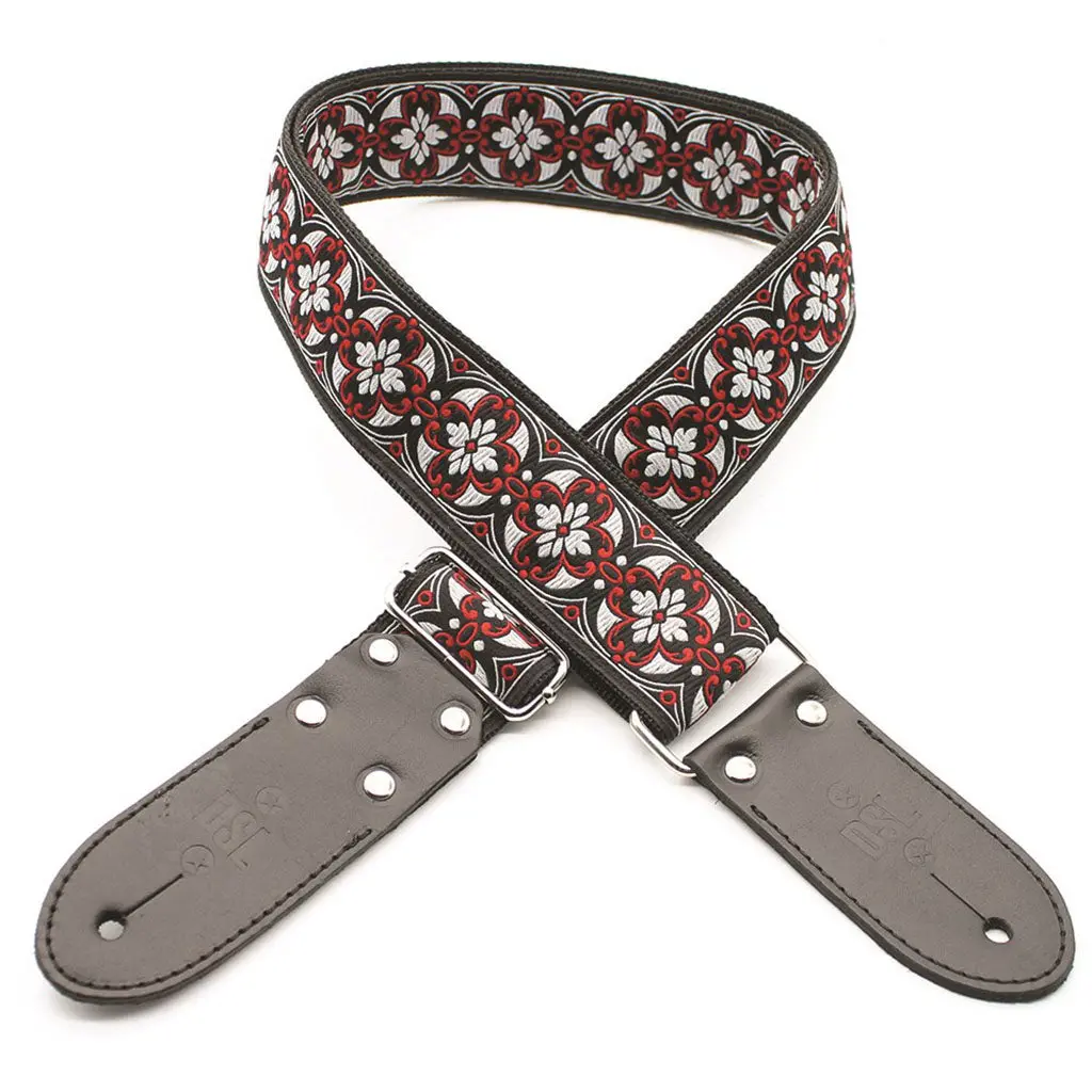 Dsl Jac20-Redhouse Strap 2" Jacquard Weave Red/Black 1