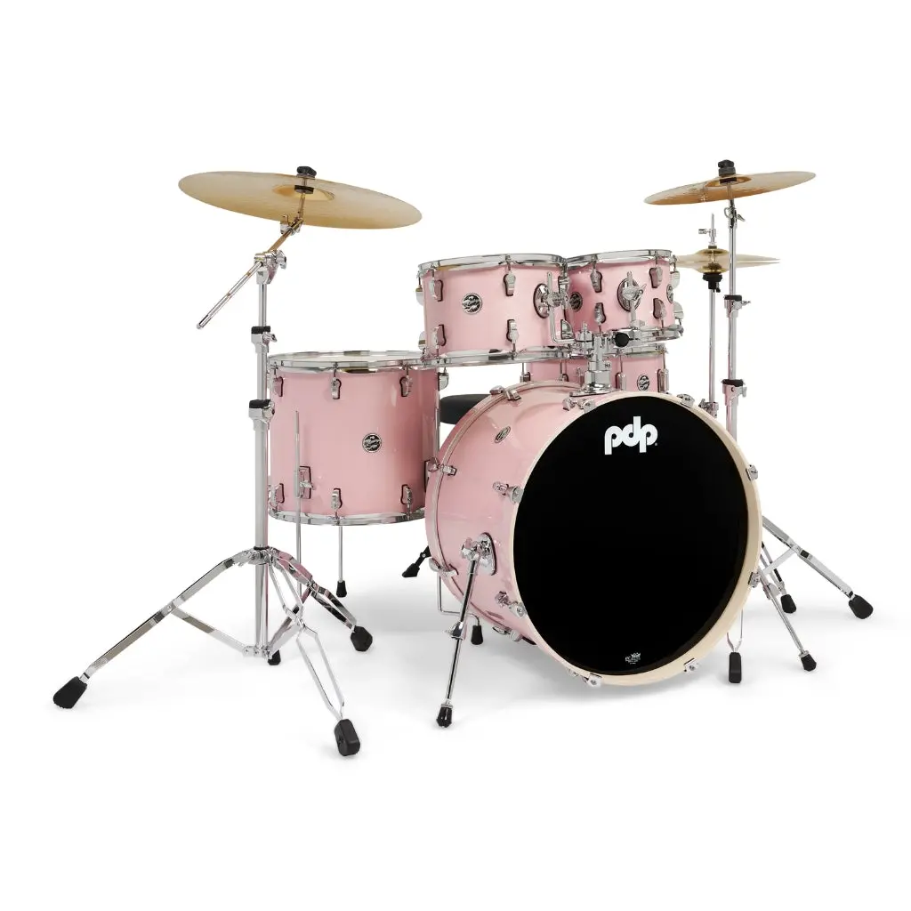 Pdp Mainstage 5-Piece Complete Drum Set With Hardware And Cymbals - Pale Rose 1