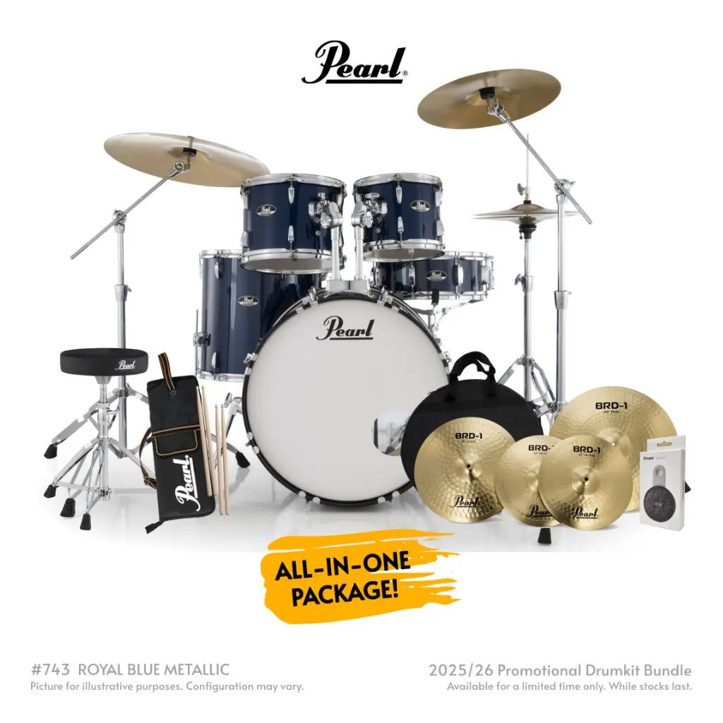 Pearl Roadshow-Plus 5Pc 22" Drum Package With Pearl Cymbals - Royal Blue Metallic 1
