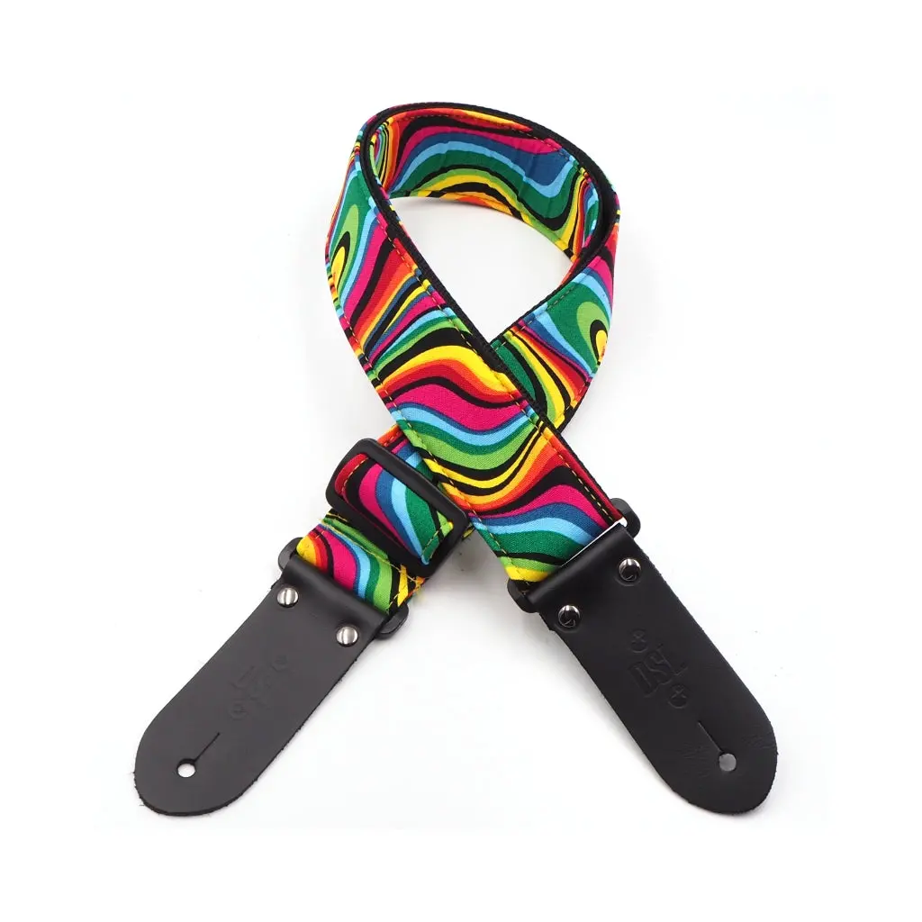 Dsl 2" Handmade Printed Fabric Guitar Strap - Swirl 1