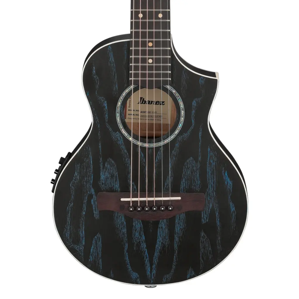 Ibanez Ewp16ewb Open Pore Mini Acoustic-Electric Guitar - Galaxy Aqua 1