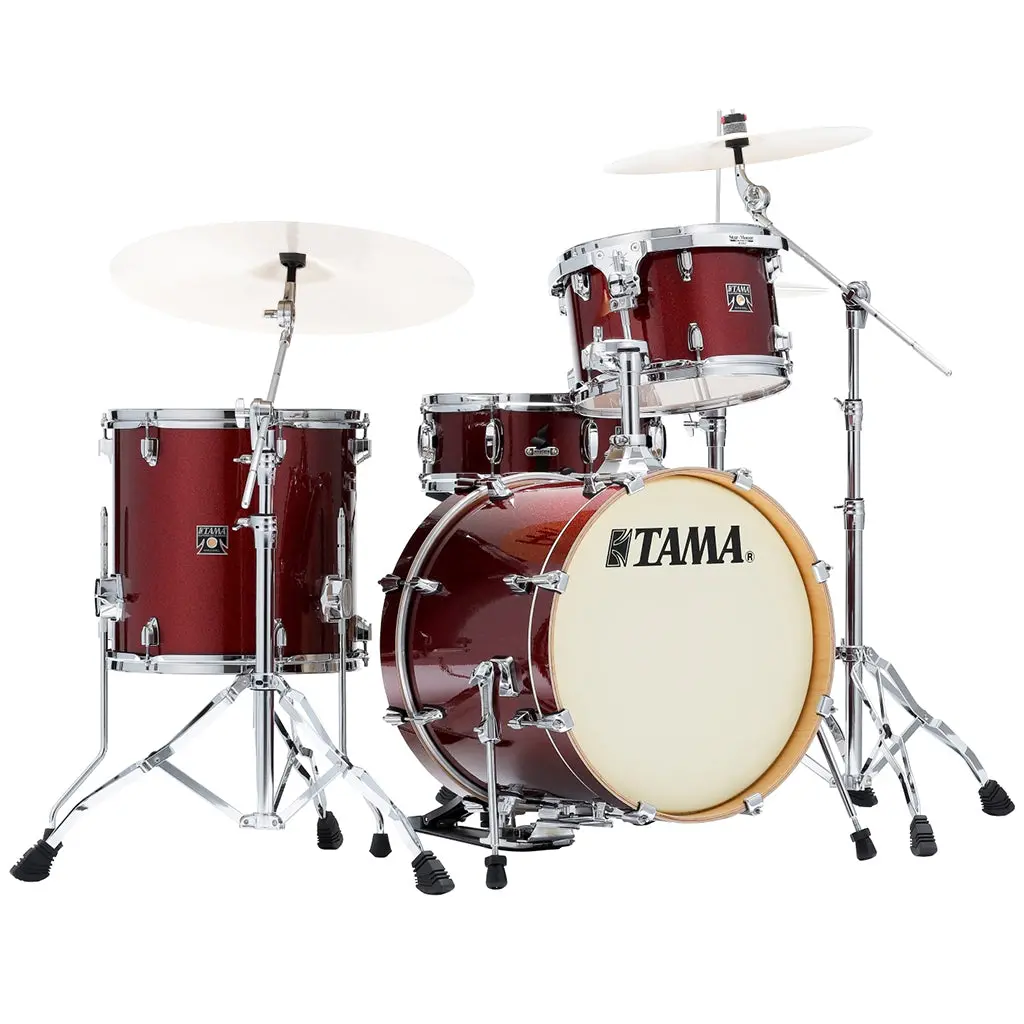 Tama Superstar Classic 4-Piece Shell Pack With 18" Bass Drum And Sm5w Hardware Pack Included - Dark Red Sparkle 1