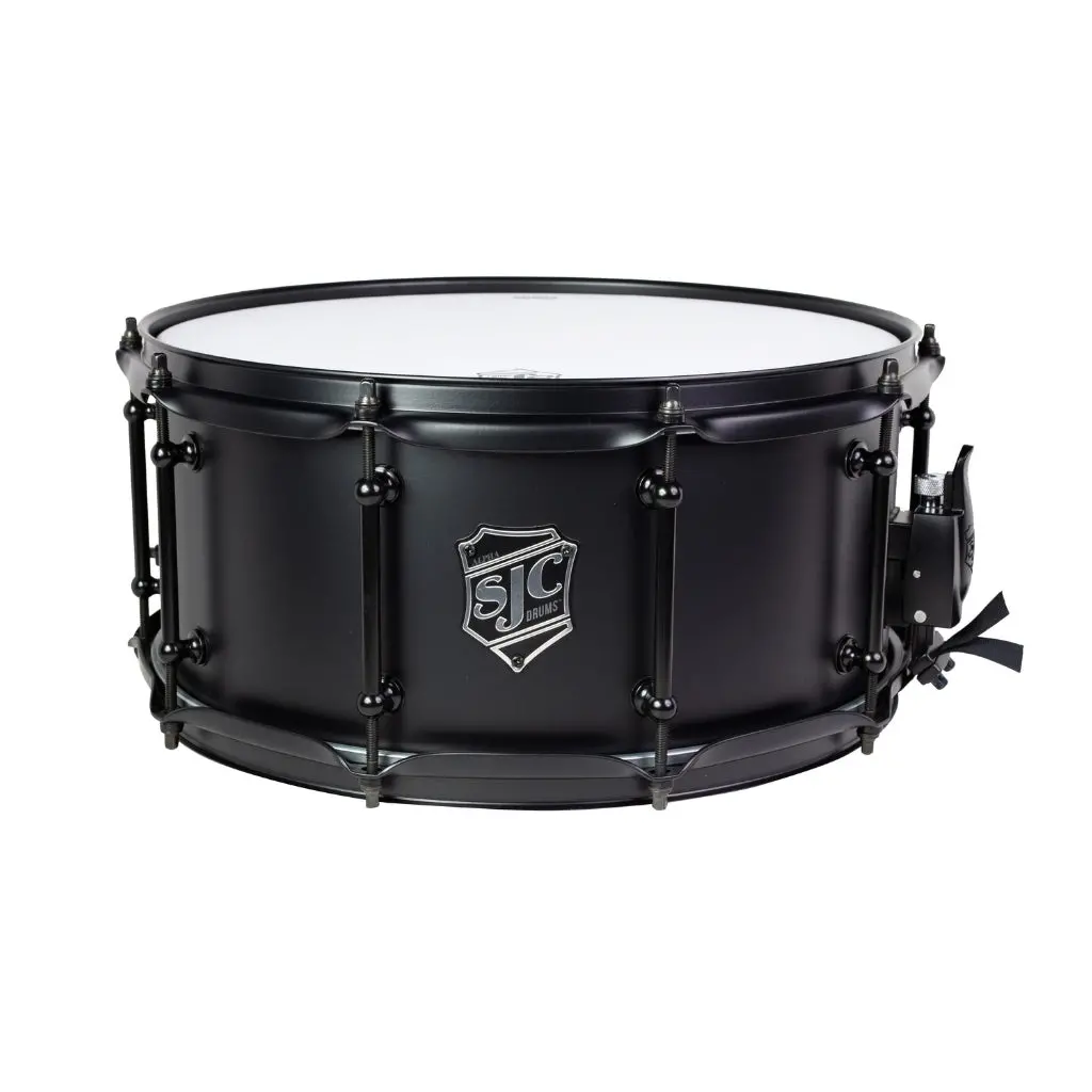 Sjc Custom Drums Alpha Steel Snare Drum - 6.5 X 14-Inch - Flat Black 1