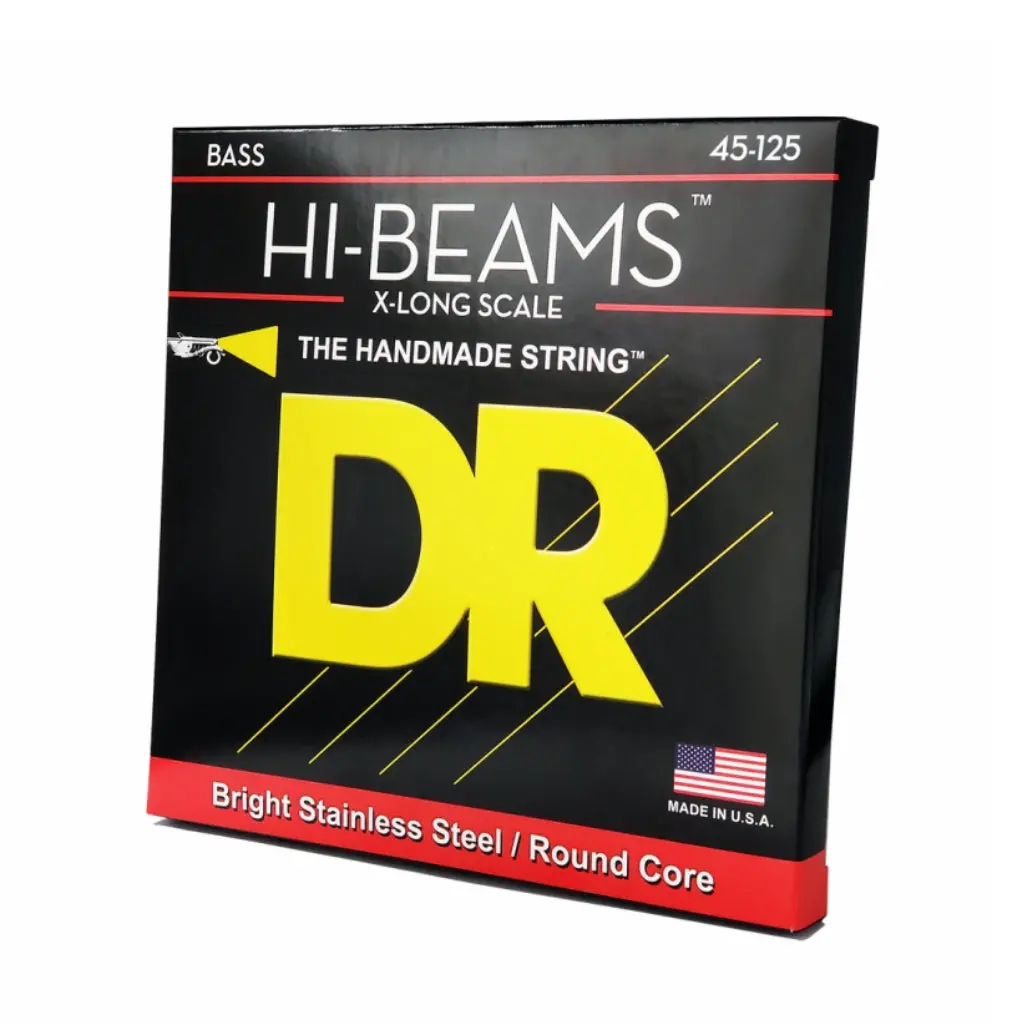 Dr Hi-Beam Stainless Steel Bass Guitar Strings - 5-String Medium 45-125 Extra-Long Scale 1