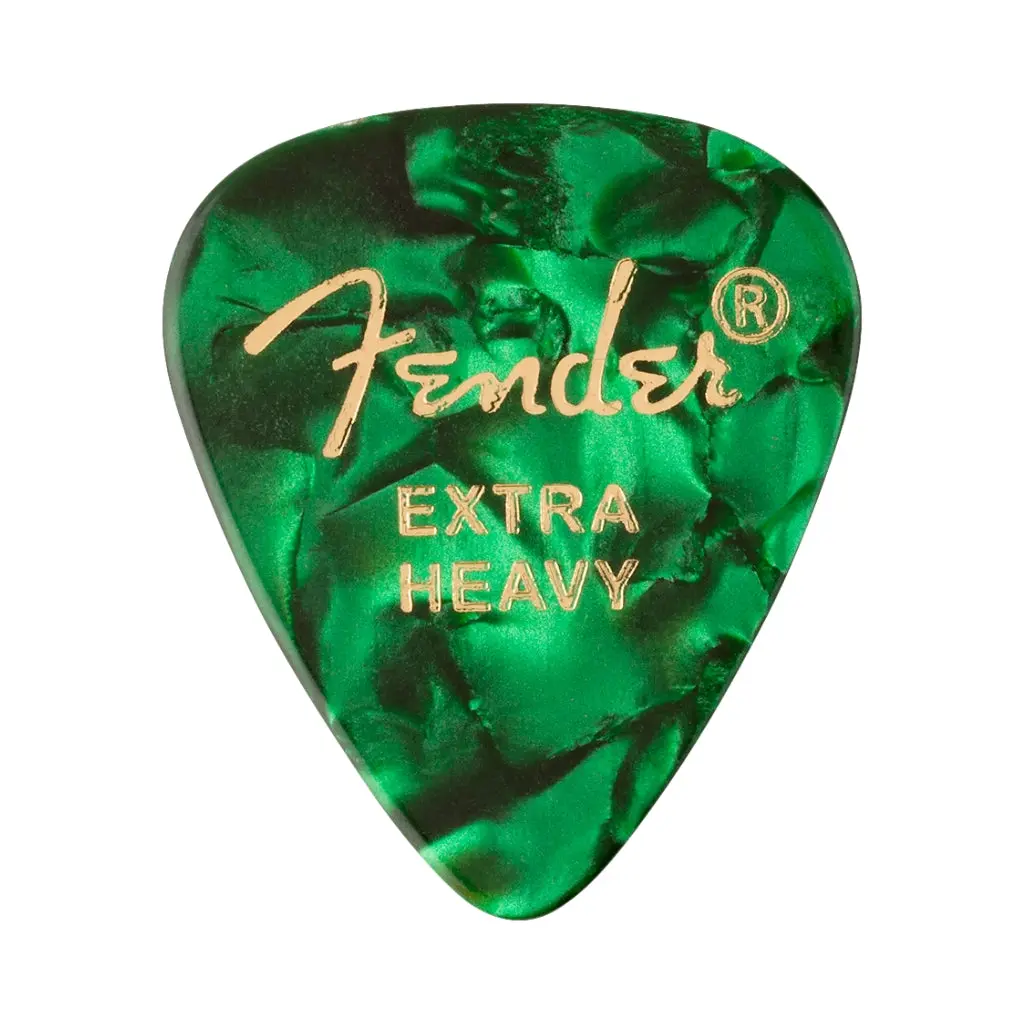Fender Premium Celluloid 351 Shape Picks Extra Heavy Green Moto 12 Pack 1