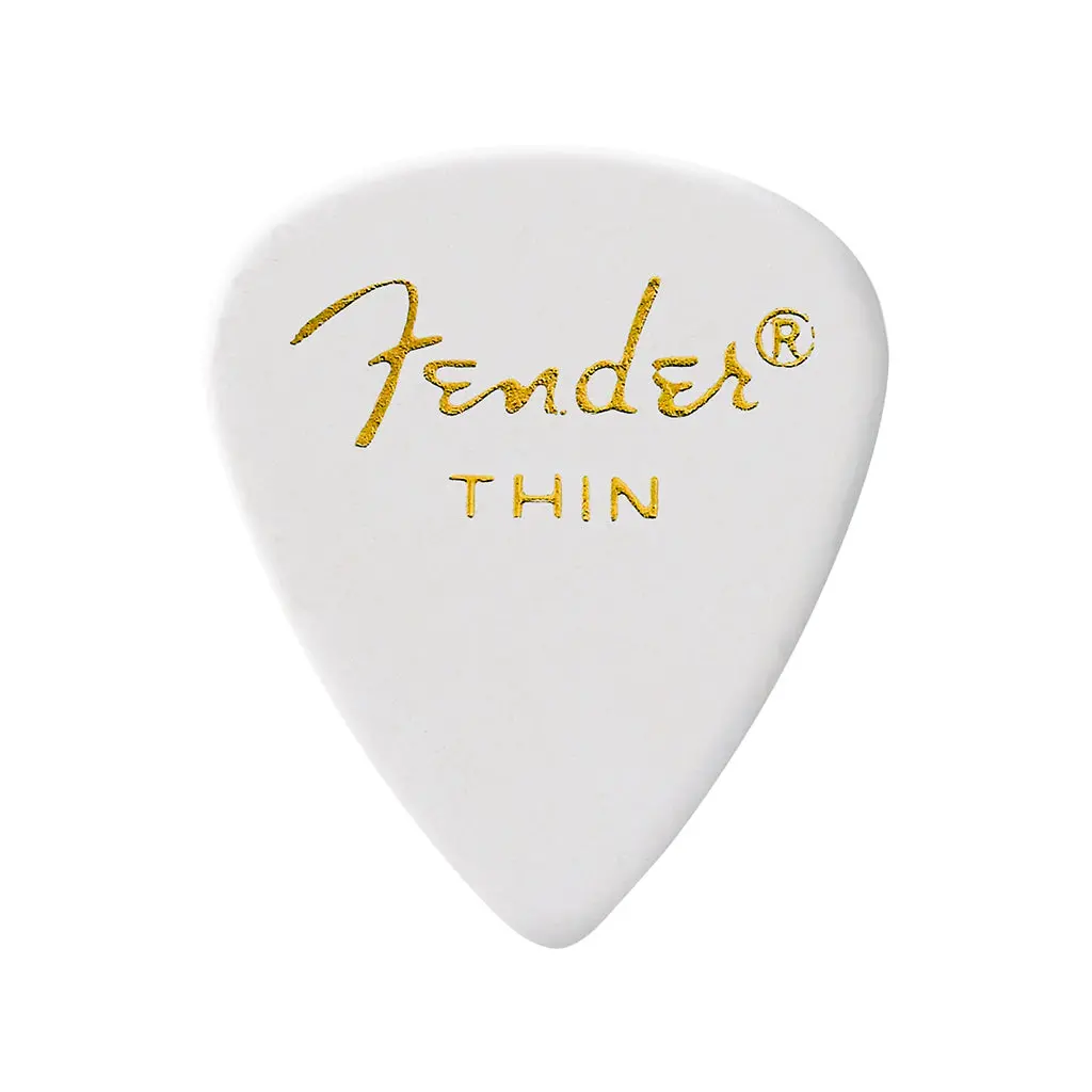 Fender Classic Celluloid 351 Shape Picks Thin White 12 Pack 1