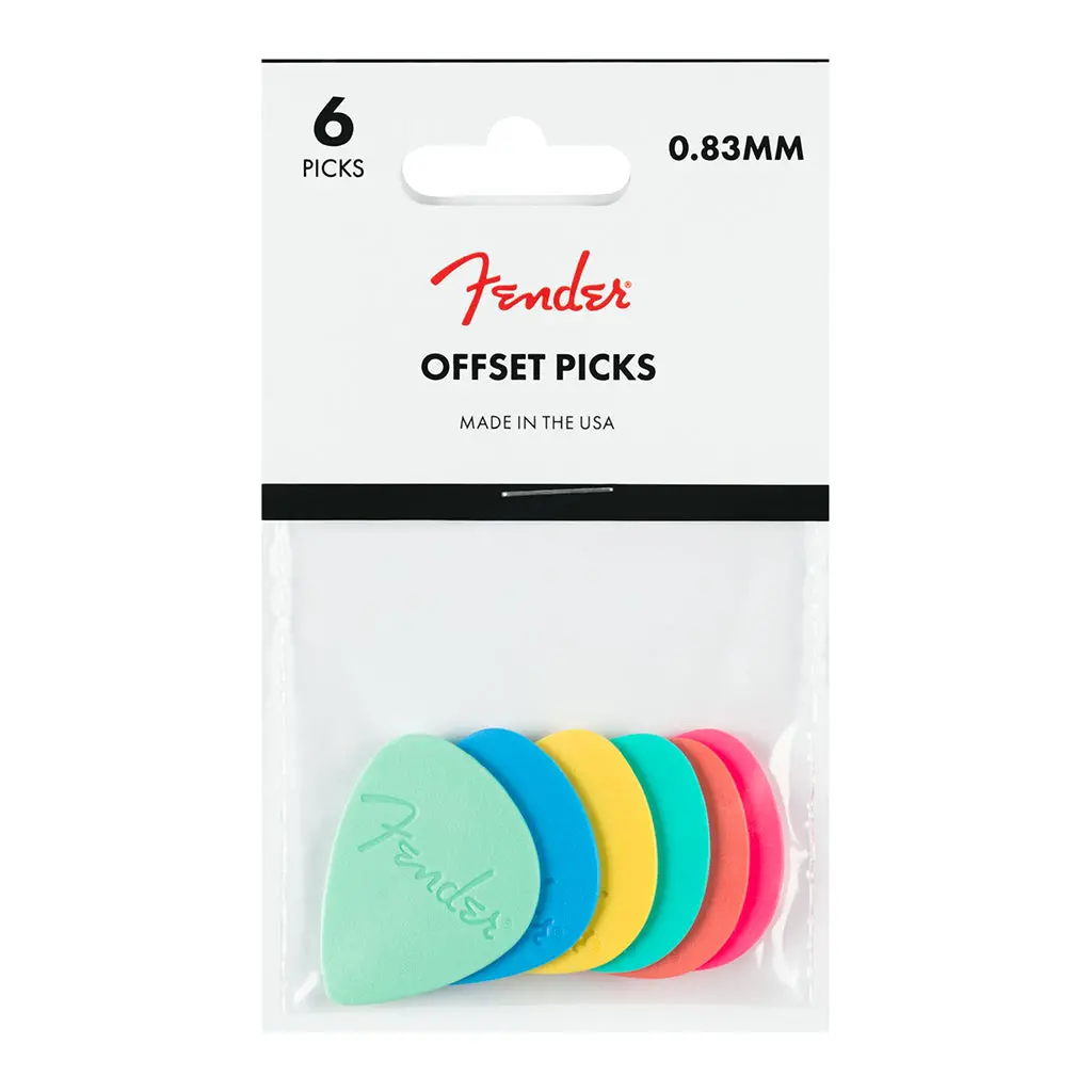 Fender Offset Multi Color Picks 6 Pack 1