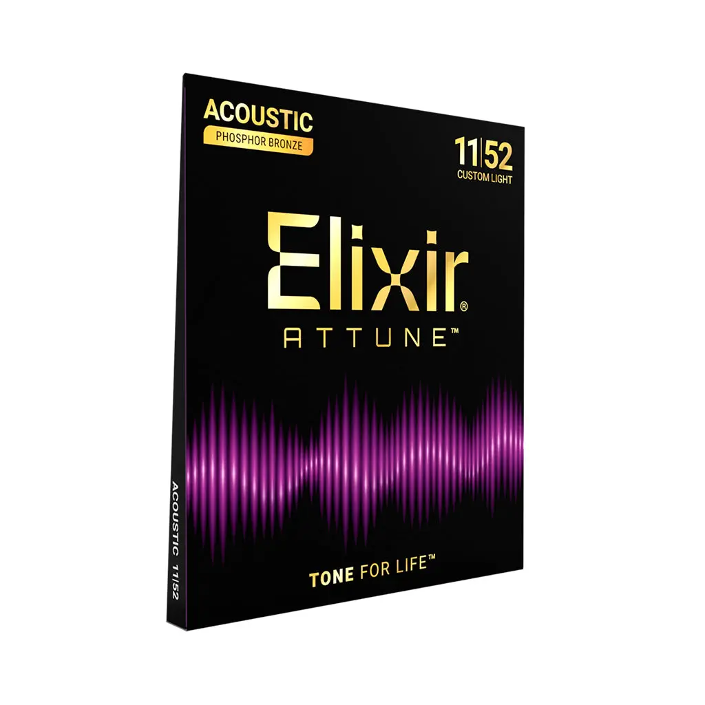 Elixir Attune Phosphor Bronze 11-52 Acoustic Guitar Strings - Custom Light 1