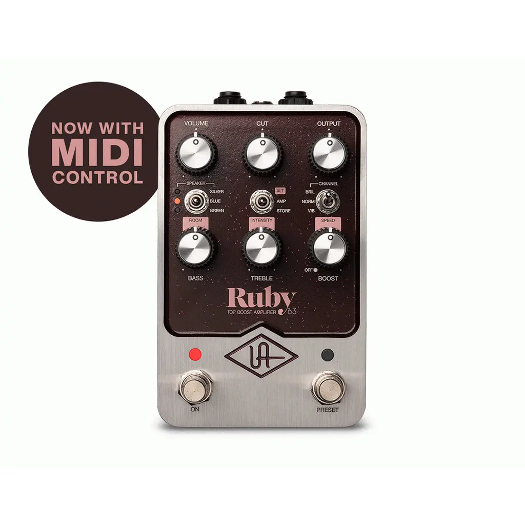 Universal Audio Uafx Ruby 63 Instrument Top Boost Amp Effects Pedal 1