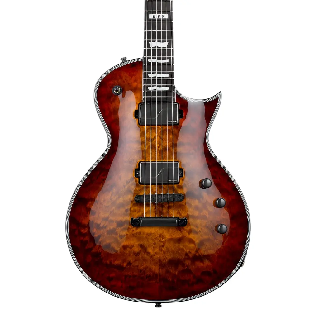 Esp E-Ii Eclipse Qm Tiger Eye Sunburst With Fluence Pickups 1