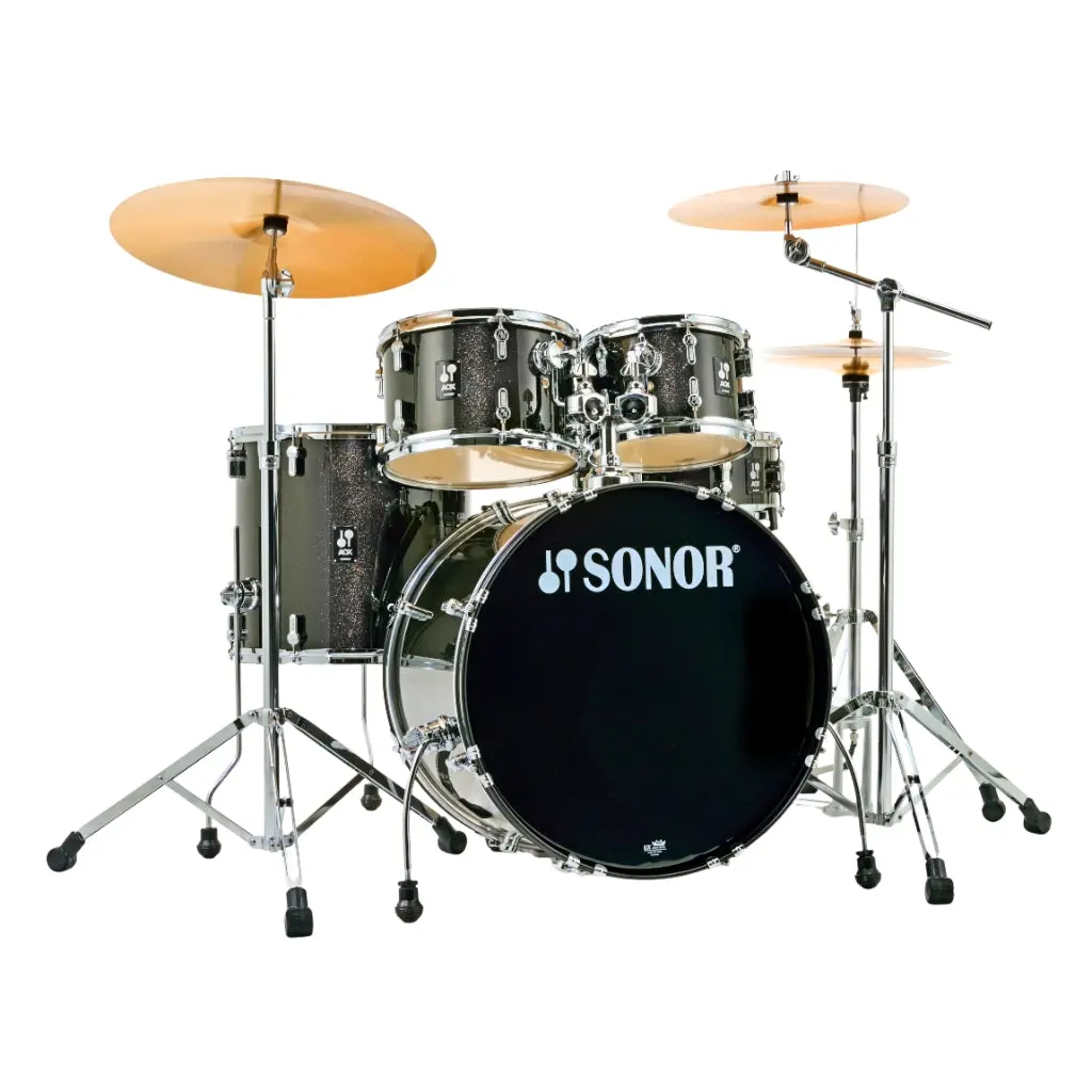 Sonor Aqx Series Stage 5-Piece Kit With 1000 Series Hardware Set & Cymbals - Black Midnight Sparkle 1