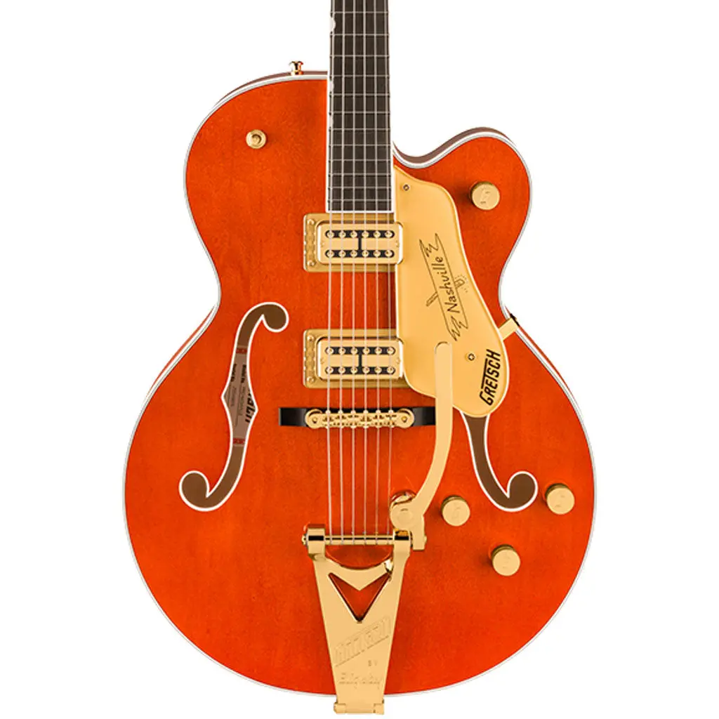 Gretsch Nashville Hollow Body Ebony Fingerboard With String Thru Bigsby And Gold Hardware - Orange Stain 1