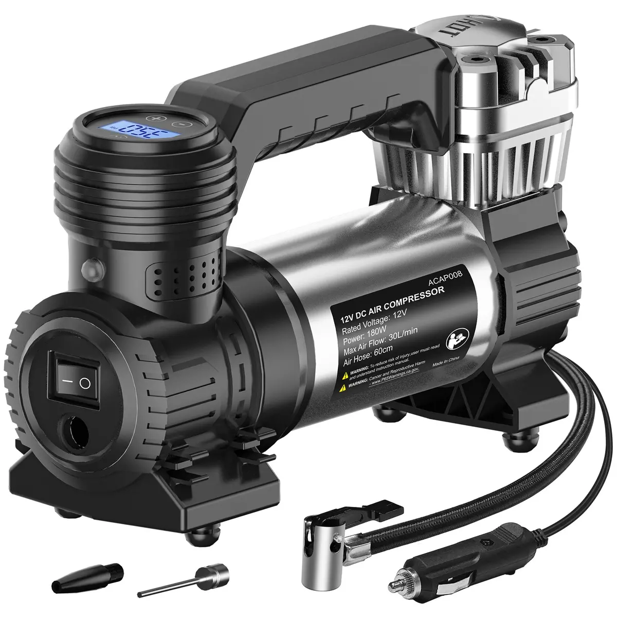 Avid Power 12V Dc Portable Air Compressor, 30L/M Fast Inflation, Auto Tire Inflator With Pressure Gauge, Air Pump For Car Tires & Many Inflatables 1