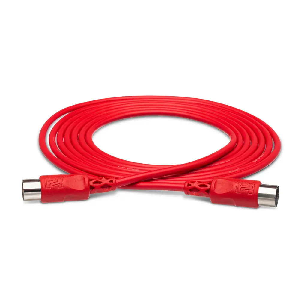 Hosa Technology 5-Pin Din To Same Midi Cable 10Ft Red 1