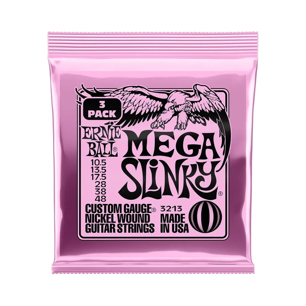 Ernie Ball Mega Slinky Nickel Wound 10.5-48 Electric Guitar Strings - 3 Pack 1