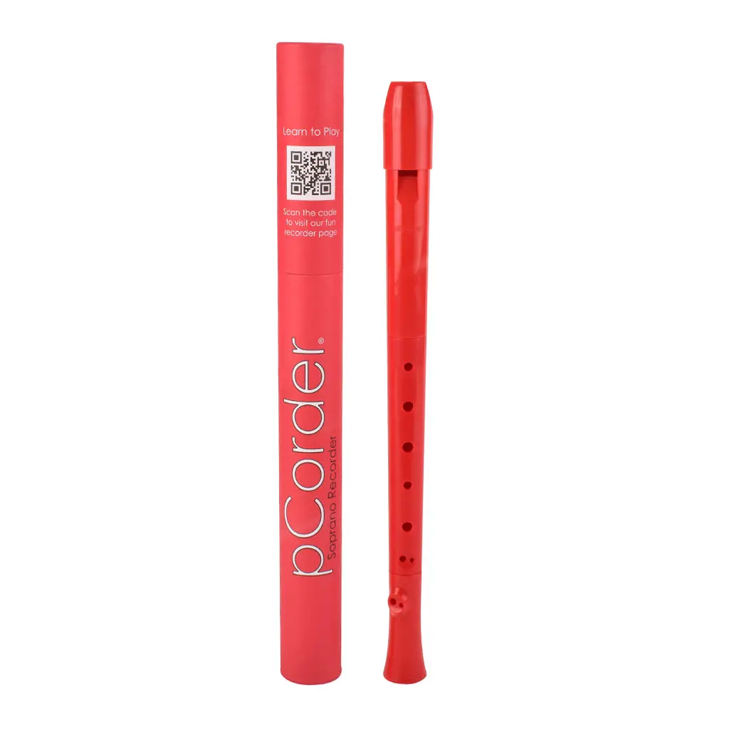 Pcorder Plastic Soprano Recorder - Red (Has A Rich Tone) 1