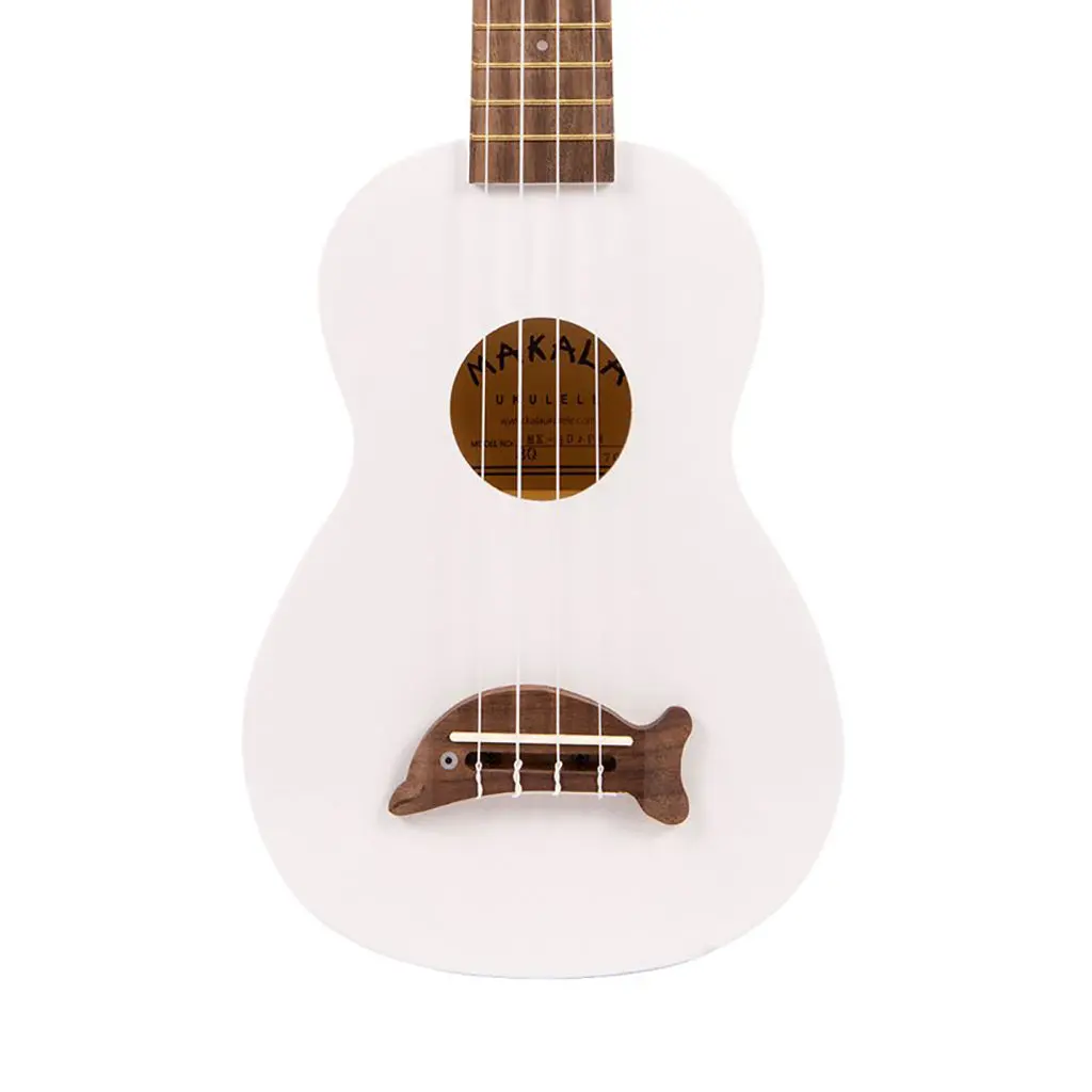Makala Soprano Ukulele Dolphin Bridge - Solid Pearl White 1
