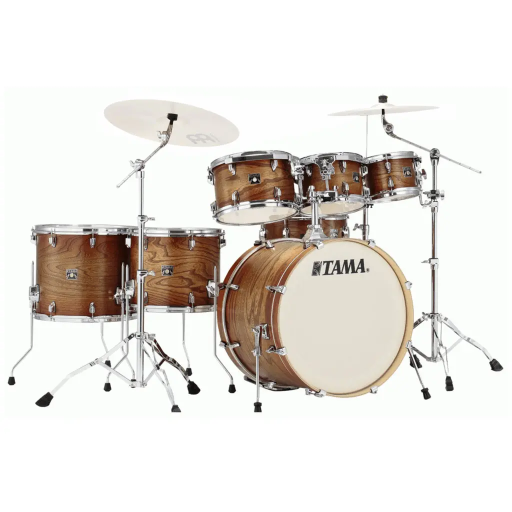 Tama Cl72rs Superstar Classic Exotix 7-Piece Drum Kit With Sm5w Hardware - Matte Midnight Elm Burst 1