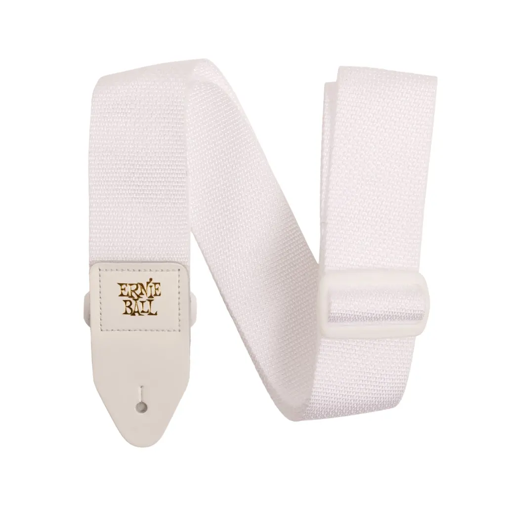 Ernie Ball Polypro Guitar Strap/Bass Strap - White 1