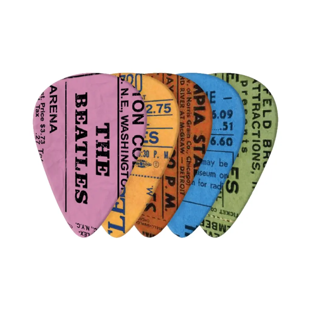 D'addario Beatles 1964 Tour Ticket Stubs Guitar Picks, Medium Gauge (.70Mm) 10-Pack 1