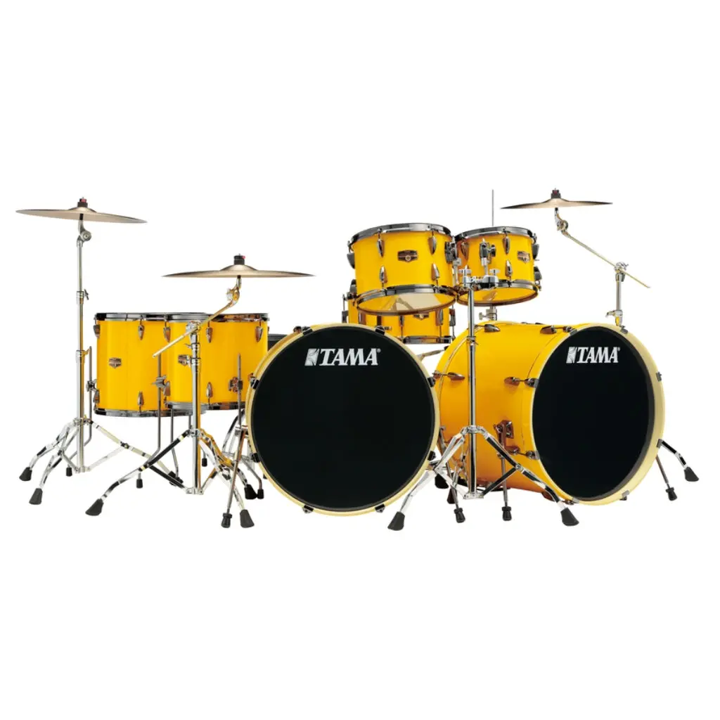 Tama Imperialstar Limited Edition Drum Kit Inspired By Lars Ulrich - Electric Yellow With Black Nickel Hardware 1