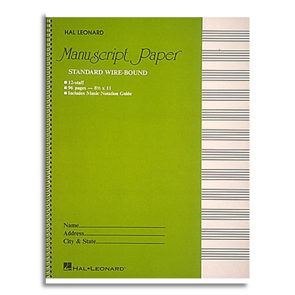 Manuscript Wirebound Green 96Pp 12 Stave - Book 1