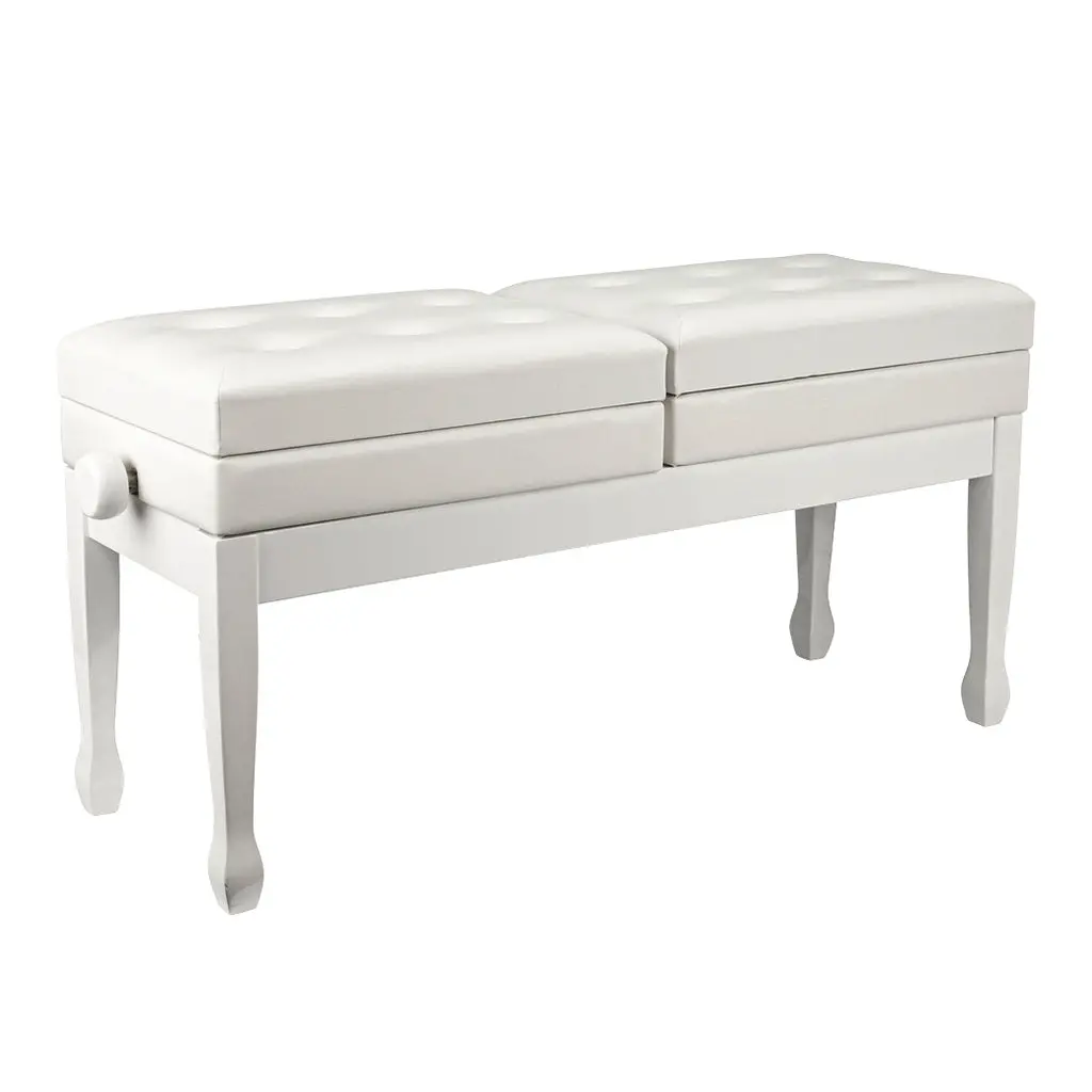 Beale Bpb990 Wh Dual Adjustable Duet Piano Bench 1