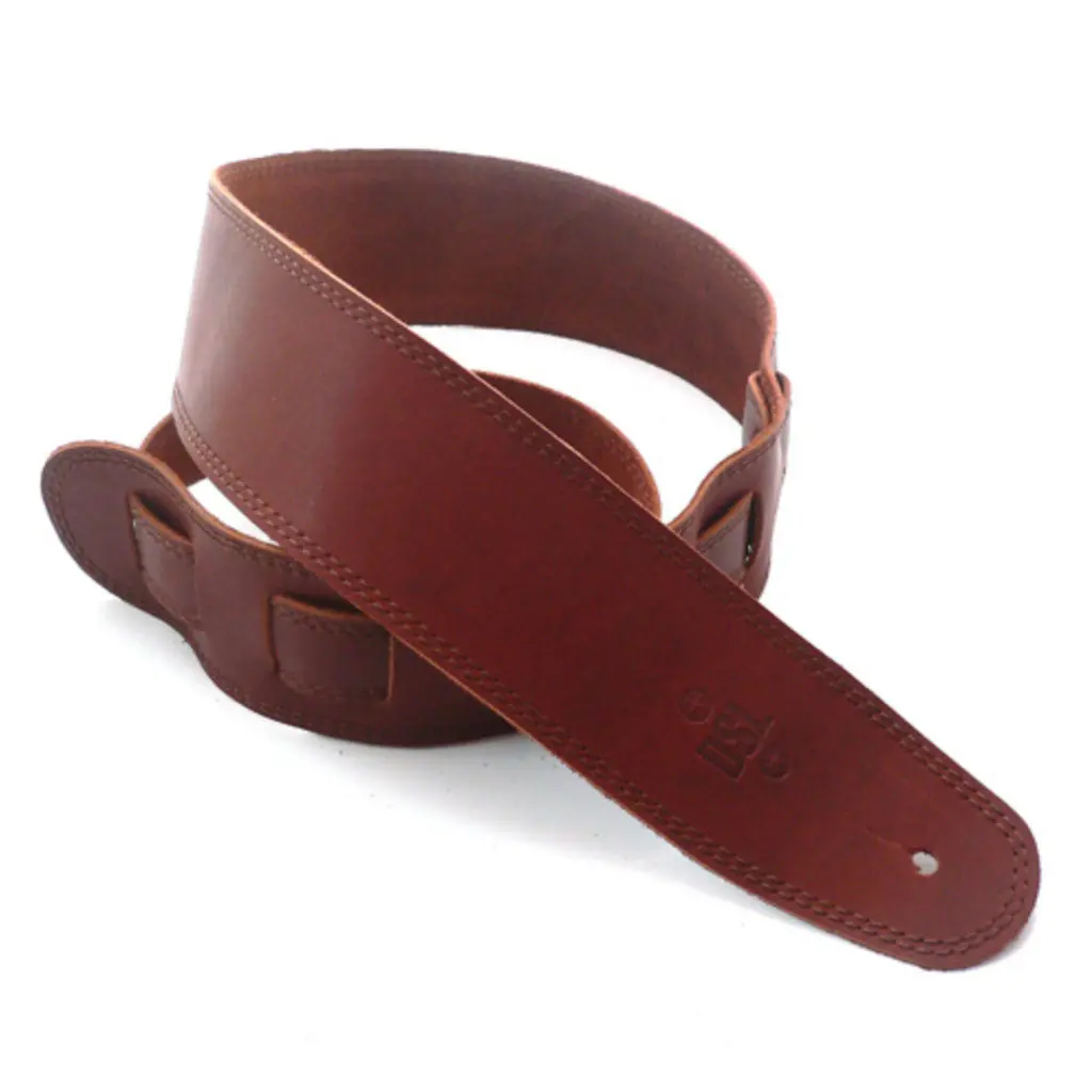 Dsl Sge25-16-2 Strap 2.5" Single Ply Maroon With Brown Stitch 1