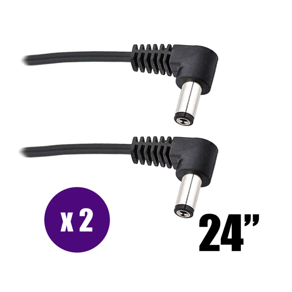 Voodoo Lab Standard Polarity 2.1Mm Right Angle 24" Cable - 2 Pack 1