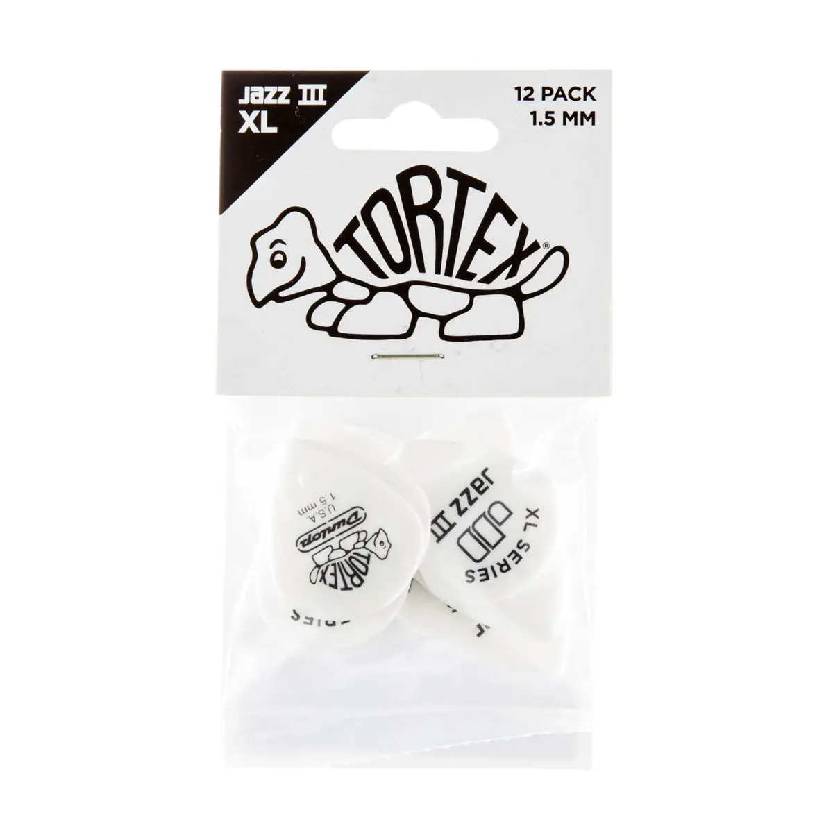 Dunlop Jpt415 - 1.5Mm Tortex Jazz Iii Xl Picks 12Pk 2