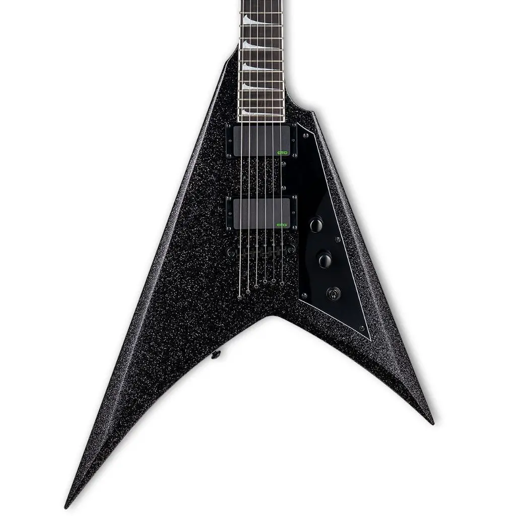 Esp Ltd Kirk Hammett Signature V Electric Guitar - Black Sparkle - Lkh-Vblksp 1