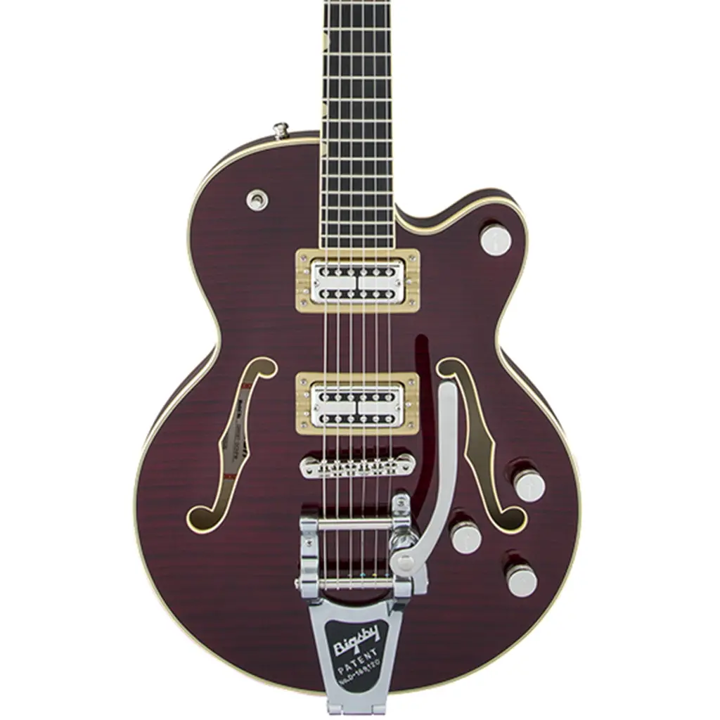 Gretsch G6659tfm Players Edition Broadkaster Junior - Tiger Flame Maple Dark Cherry Stain 1