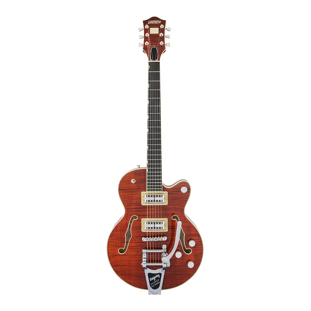 Gretsch - G6659tfm Players Edition Broadkaster® Jr. Center Block Single-Cut With String-Thru Bigsby® And Flame Maple - Bourbon Stain 2