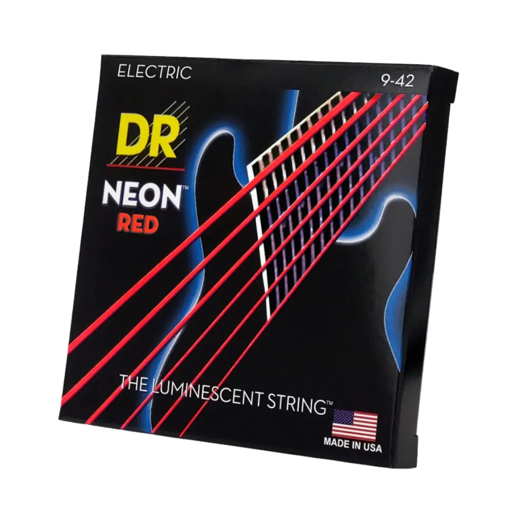 Dr Hi-Def Neon Red K3 Coated Electric Guitar Strings - Light 9-42 1