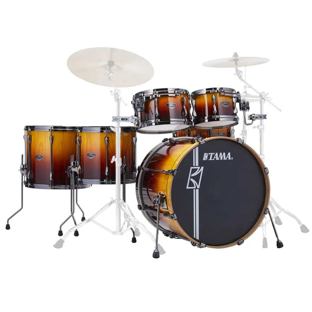 Tama Superstar Hyper-Drive Maple 6-Piece Shell Pack With 22" Bass Drum - Sunset Fade Lacebark Pine 1