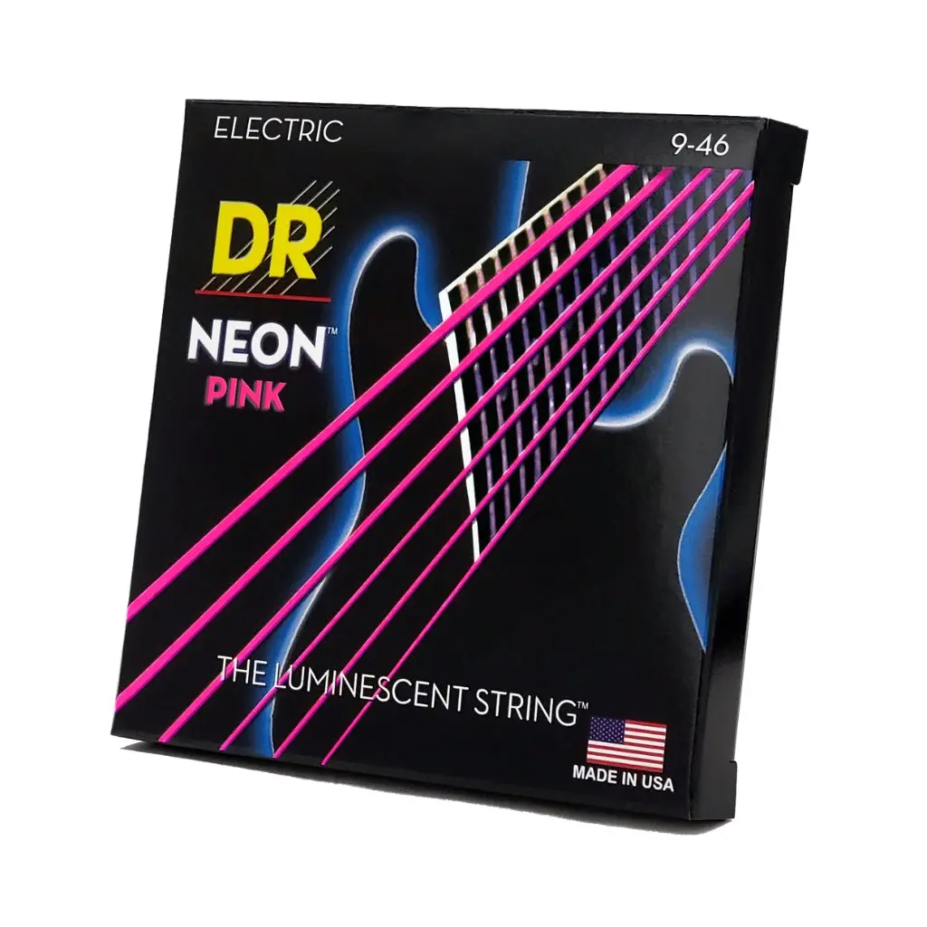 Dr Hi-Def Neon Purple K3 Coated Electric Guitar Strings - Light To Medium 9-46 1