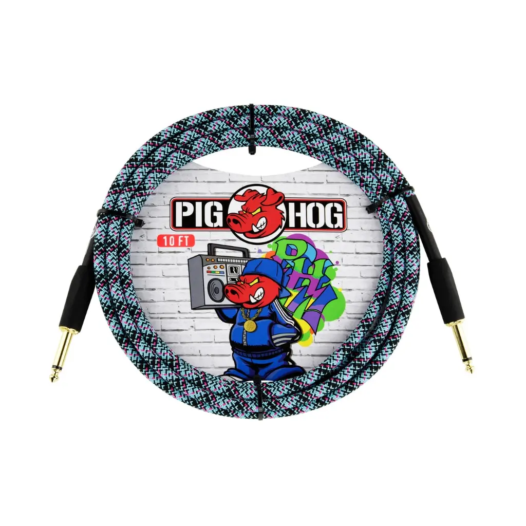 Pig Hog Instrument Cable - Graffiti Blue, 10Ft 1