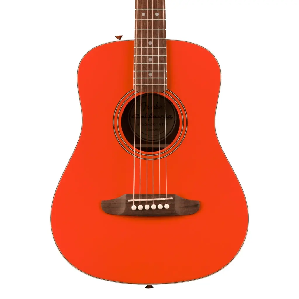 Fender California Standard Redondo Mini Acoustic Guitar With Bag - Fiesta Red, Spruce Top 1