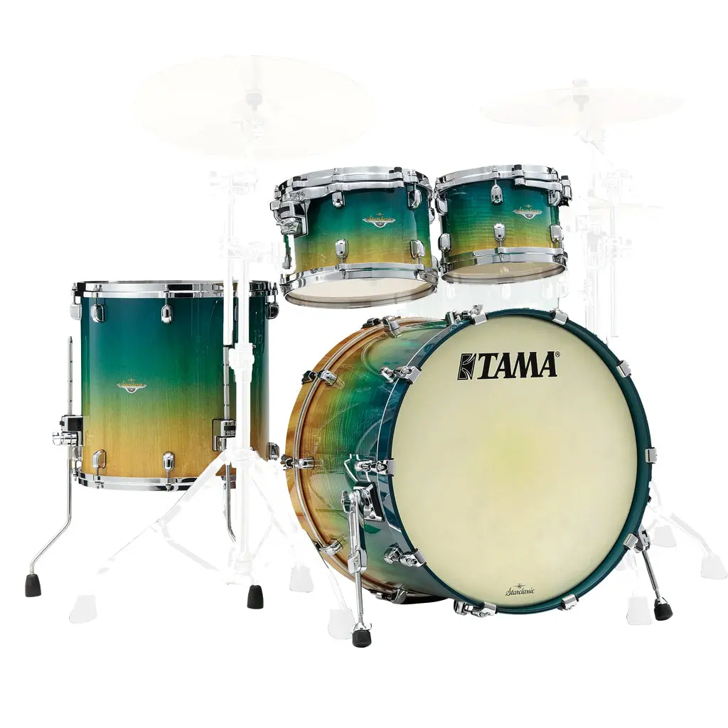 Tama Starclassic Maple 4-Piece Shell Pack With 22" Bass Drum - Ocean Blue Fade Movingui (No Extra Hardware Included) 1