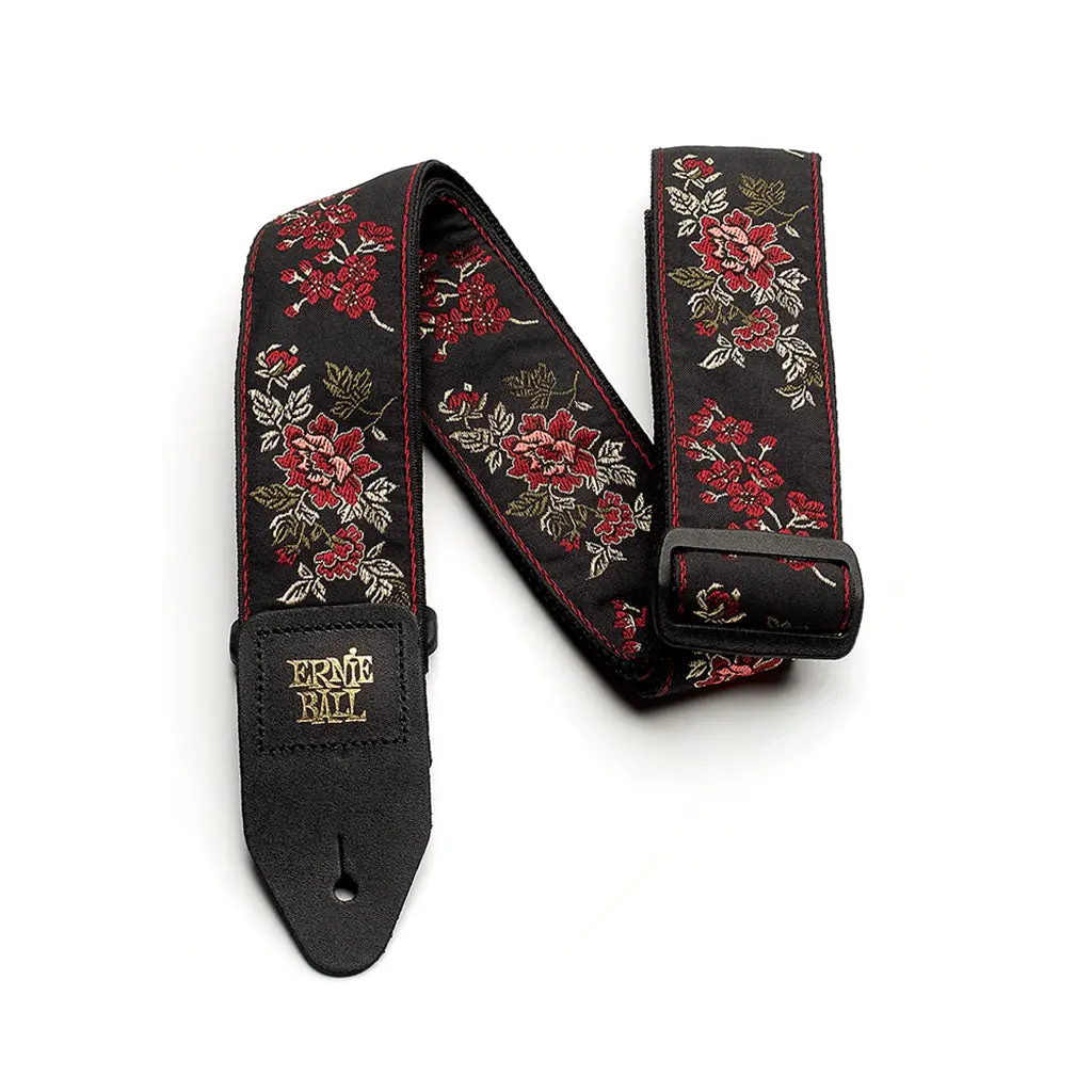Ernie Ball Jacquard Guitar Strap - Red Rose 1
