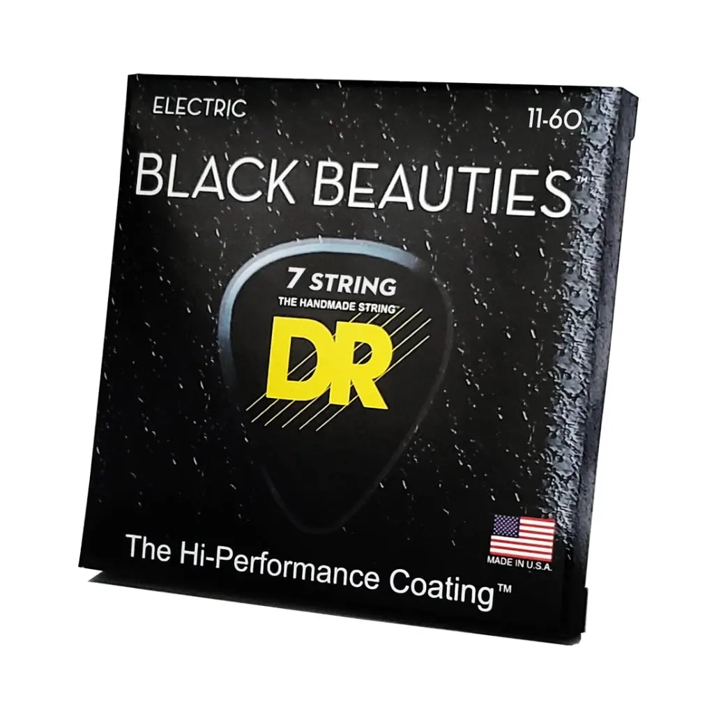 Dr Black Beauties K3 Coated Electric Guitar Strings - 7-String Heavy 11-60 1