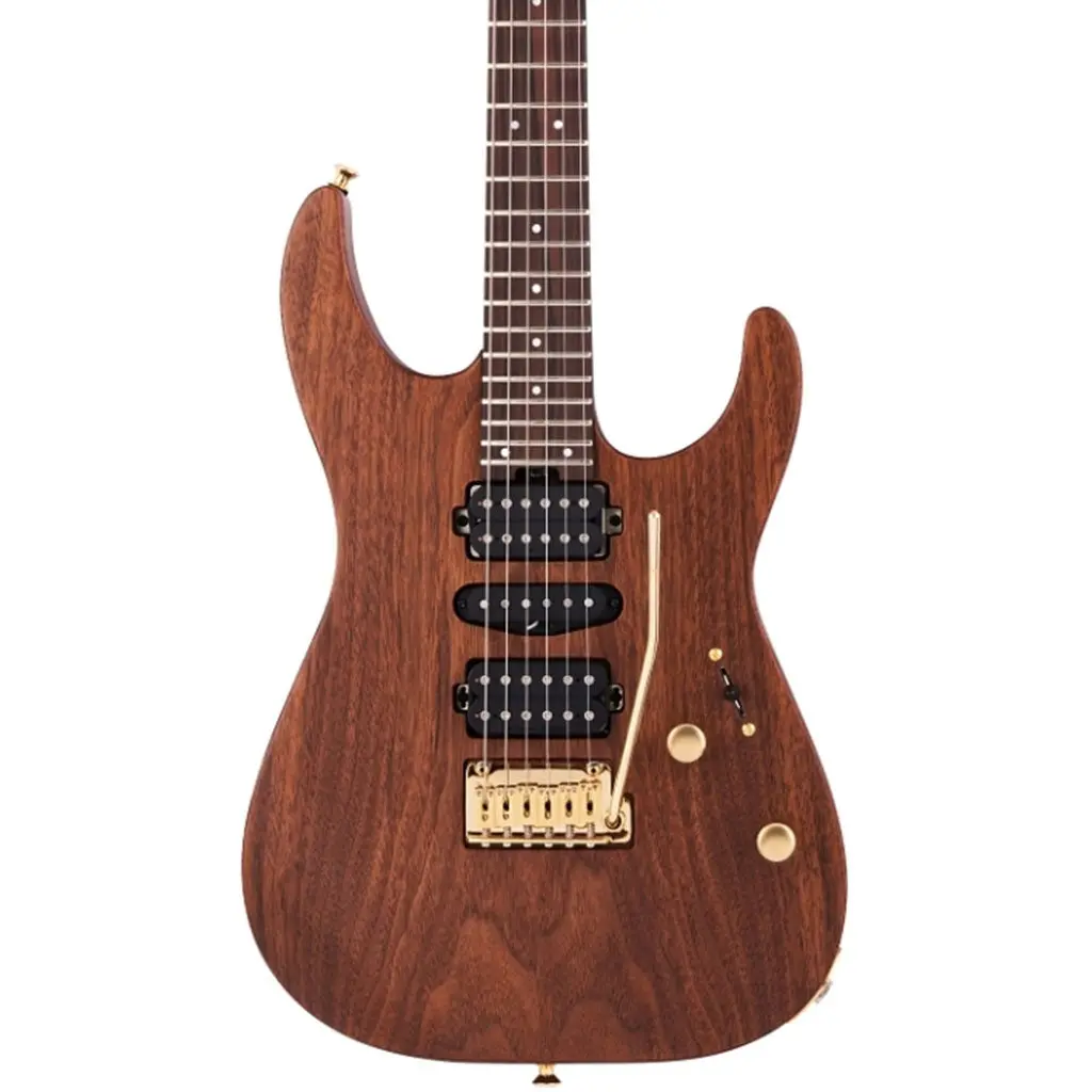Charvel - Mj Dk24 Hsh 2Pt E Mahogany With Figured Walnut - Streaky Ebony Fingerboard - Natural 1