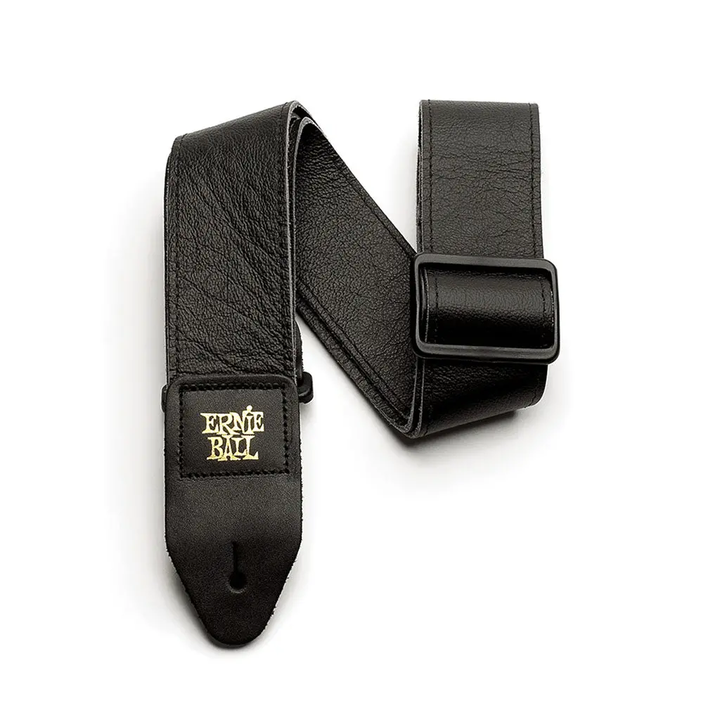 Ernie Ball 2 Inch Tri-Glide Italian Leather Strap, Black 1